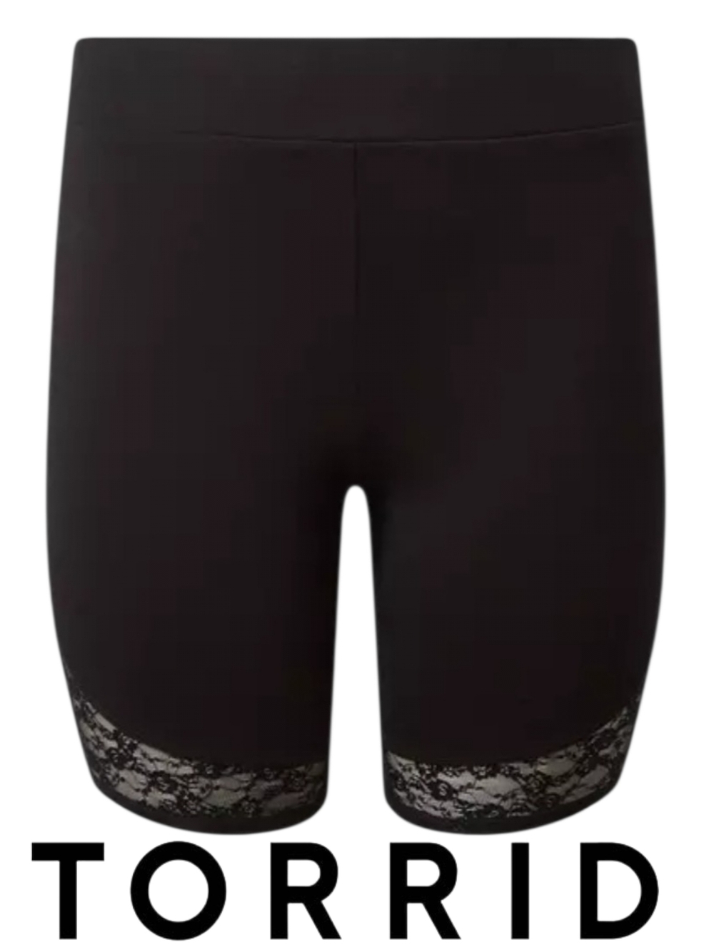 Torrid Black Lace Side Inset Stretch Bike Shorts